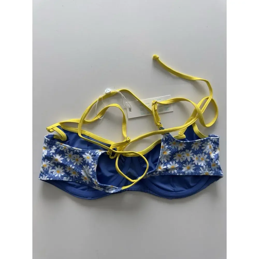 Frankies Bikinis Cola Underwire Balconette Bikini Top Women’s Blue Daysi XL